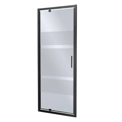 Produktbild von Kerra Tomar DR 90 Duschtür zum Öffnen 90x100 graphit mit matt gestreiftem Glas