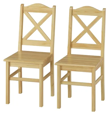Produktbild von Küchenstuhl aus Massivholz, Esszimmerstuhl Kiefer, 2er Set