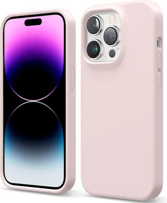 Produktbild von CoolGadget Silikon Handyhülle für Apple iPhone 14 Pro, rosa, matt, erhöhter Kamera- & Displayschutzrand, angenehme Haptik, schonender Stoffbezug