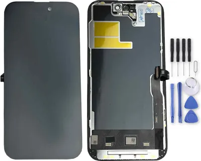 Produktbild von Wigento iPhone 14 Pro Soft OLED LCD Display Einheit, Schwarz, ohne Rahmen, vormontierte Bauteile, inkl. Werkzeugset