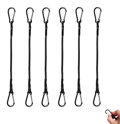 Obrázek produktu pro Sada 6 popruhů s karabinami, délka 30 cm, průměr 6 mm, gumové lanko, expander
