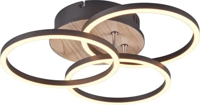 Obrázek produktu pro LED stropní svítidlo CIRCLE vzhled dřeva 3 kruhy nastavitelné, noční světlo Ø43cm