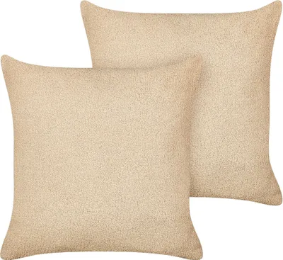 Zdjęcie produktu dla BELIANI 2 poduszki piaskowe boucle 45 x 45 cm zdejmowana poszewka nowoczesne do salonu sypialni
