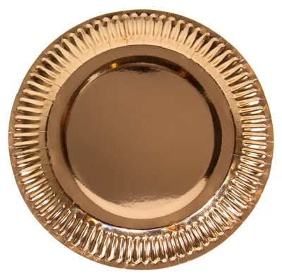 Obrázok produktu pre Ružové metalické papierové taniere 23 cm – 8 ks