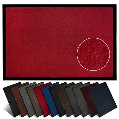 Produktbild von Furni24 Schmutzfangmatte Fußmatte 60 x 90 cm Rot – Rutschfeste & Waschbare Türmatte für Innen & Außen