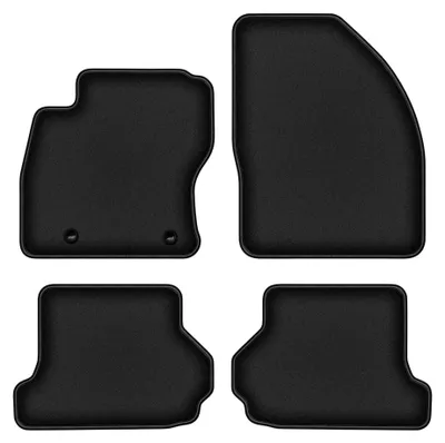 Produktbild von Velours-Fußmatten für Ford Focus MK2 2006-2010 (Cabrio) – 4-tlg, Schwarz, passgenau – Wielganizator DURBAN
