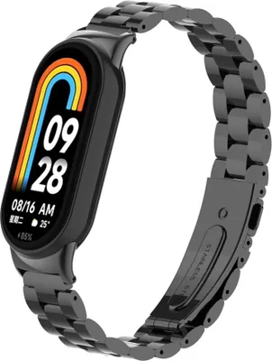 Produktbild von Strap-it Xiaomi Smart Band 8 Stahlarmband (Schwarz)