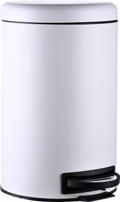 Image de Poubelle Relaxdays, 12 litres, avec seau intérieur amovible en plastique, à pédale, pour la cuisine ou la salle de bains, en acier, blanche