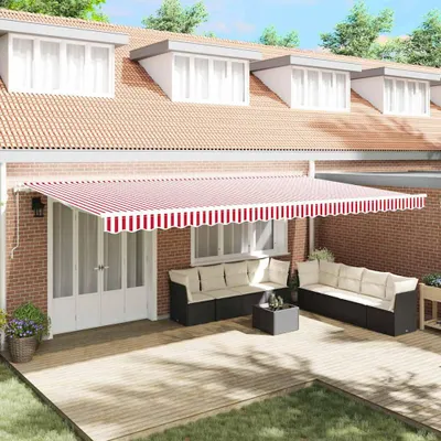 Produktbild von vidaXL Ausziehbare Markise Rot und Weiß 600 x 300 cm
