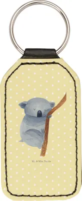 Produktbild von Mr. & Mrs. Panda Schlüsselanhänger Koalabär - Gelb Pastell - Geschenk, Mit Spruch, Träumen, schlüssel anhänger, Lustige Sprüche, kunstleder, Taschenanhänger, Traum, Koala