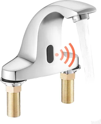 Produktbild von Sensor-Waschbeckenarmatur - Automatischer Infrarot-Wasserhahn - Berührungslos - Nur Kaltwasser - Batteriebetrieben - Einlochmontage - Für Gewerbe/Bad - Chrom