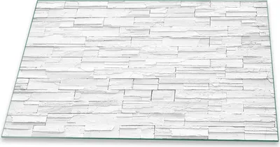 Produktbild von Herdabdeckplatte Glaskeramikfeld Spritzschutz Glas Universal Deko 80x52 Textur Weiß