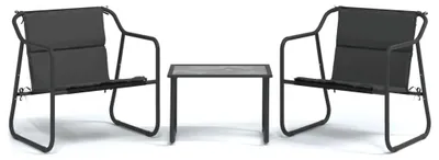 Produktbild von vidaXL 3-tlg. Garten-Lounge-Set mit Kissen Anthrazit Stahl