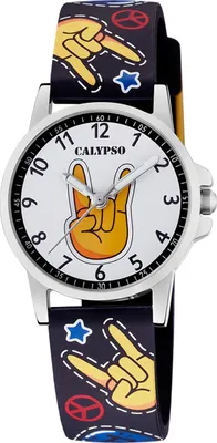 Produktbild von Calypso Kinderuhr Edelstahl analog schwarzes Kunststoffband K5790/6