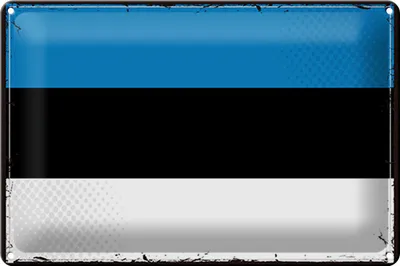 Produktbild von Blechschild Flagge Estland 30x20cm Retro Flag of Estonia