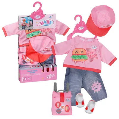 Produktbild von BABY born Snack Shop Outfit mit Cap, Schuhen und Rucksack für 43cm Puppen