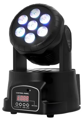 Produktbild von LED PAR Scheinwerfer - Bühnen- & Discolicht - 7x10 W 4-in-1 RGBW - DMX512, Sound, Auto, Master-Slave - Reichweite 3–5 m - Aluminium IP20 - Schwarz