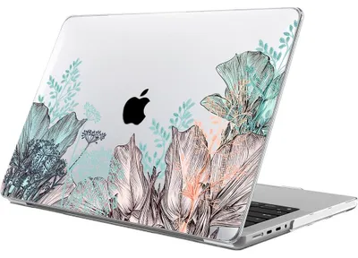 Image de Coque pour MacBook Air 15 Pouces M5 M4 M3 M2 2026 2025 2024 2023, Protection Ordinateur Rigide Antidérapante Motif Plante