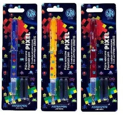 Zdjęcie produktu dla Pióro wieczne Pixel ASTRA mix wzorów z nabojami