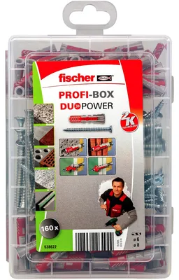 Obrázek produktu pro PROFI BOX DUOPOWER hmoždinky a šrouby, 80 ks