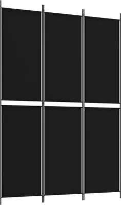 Image de vidaXL Paravent 3 pièces noir 150x220 cm Tissu