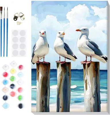 Productafbeelding van Schilderen op nummer, volwassenen, met lijst, schilderen op nummer, doe-het-zelfset, volwassenen, met kwasten en acrylverf, handgeschilderd
