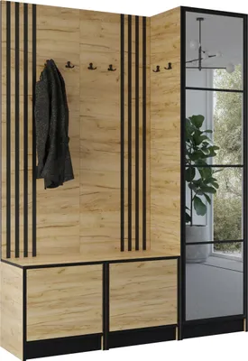 Image de KIER FURNITURE Armoire EDEN, armoire de chambre, penderie, armoire d'entrée, chêne Craft, 159,6 x 205 x 39 cm