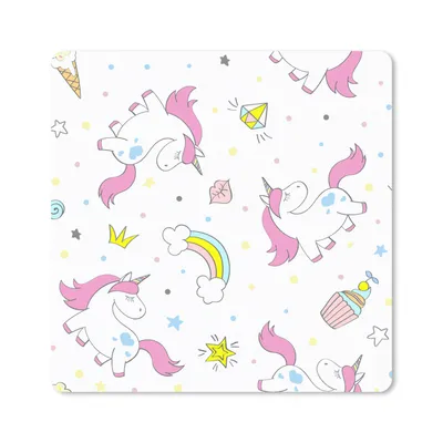 Produktbild von MuchoWow® Mauspad Mousepad Einhorn - Regenbogen - Muster 30x30 cm - Mousepads - Maus Mat - Pad - Mausunterlage - Gaming