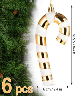 JIEYAO Mini Zuckerstangen Weihnachtsdeko - 80 Stück Ton Anhänger Für Baum