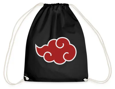 Produktbild von Spreadshirt Naruto Shippuden Akatsuki-Wolke Turnbeutel, One size, Schwarz