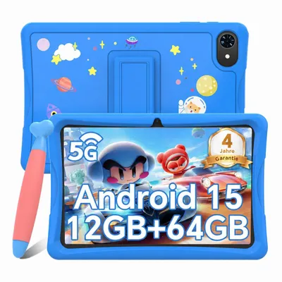 Produktbild von KOBONA-Tabwee K10 Kids 10.1" Rosa Tablet, Google Kids Space, 4GB+64GB, Android 16 WiFi Tablet für Kind mit Kindgerechte Hülle und Stift, 5000mAh