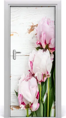Produktbild von Tulup Türaufkleber 85x205 cm Dekorative Aufkleber Selbstklebend Wasserdichte Tapete Abnehmbar Schlafzimmer Wohnzimmer Wohnkultur - Pfingstrose