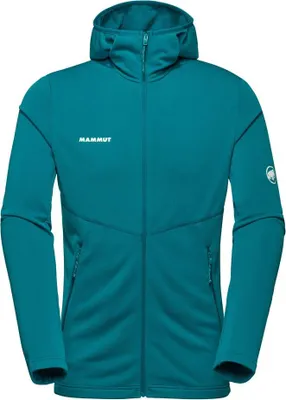 Türkisfarbene Mammut Aconcagua Light ML Kapuzenjacke mit Reißverschluss und seitlichen Taschen