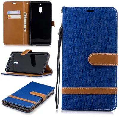 Produktbild von Tasche für Nokia 2.1 Jeans Cover Handy Schutz Hülle Case Blau