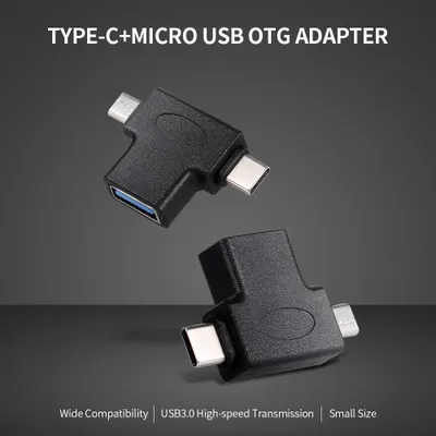 Zdjęcie produktu dla Adapter Micro USB OTG typu C do złącza USB 3.0 męskiego i żeńskiego