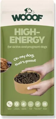 Produktbild von Hundetrockenfutter WOOOF High Energy 14KG Gepresstes Hundefutter extra Eiweiß und Fett für aktive Hunde