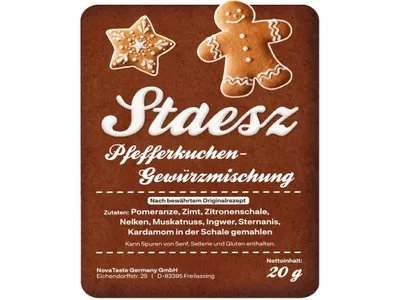 Immagine prodotto di Miscela di spezie per pan di zenzero Staesz, 20 g