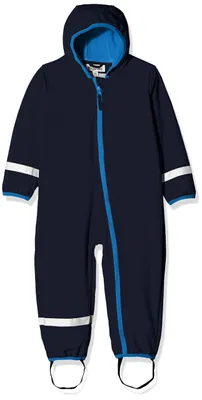Productafbeelding van Playshoes Unisex kinder softshell overall, gevoerd met fleece, outdoor jumpsuit, marineblauw