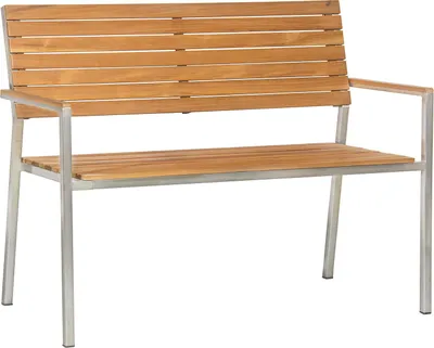 Produktbild von home24 Gartenbank - Teak Massiv / Edelstahl