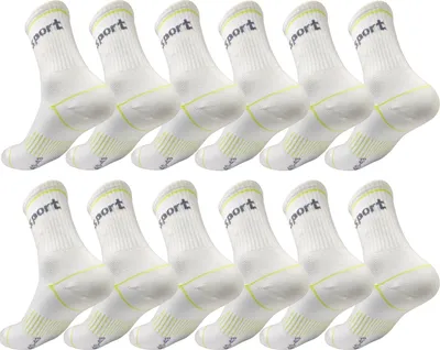 Produktbild von 12 Paar Sportsocken Herren Damen – mit Streifen, atmungsaktiv & bequem Ecru 40-43