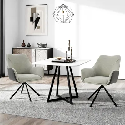 Produktbild von CHITA Polsterstuhl (2 St) Drehstuhl, Esszimmerstuhl, 360° drehbar, Verstellbare Füße