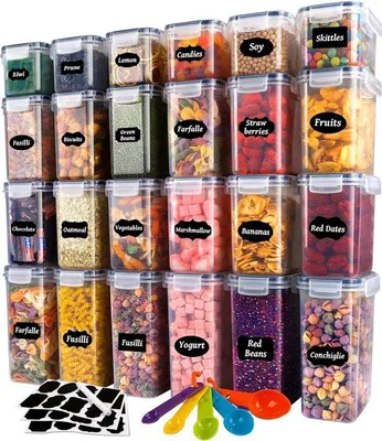 Produktbild von Küchenorganizer Dosen-Set, luftdicht, 20-teilig, 0,52-2,8 l, Plastik