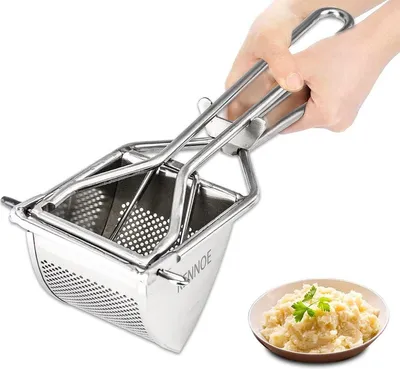 Kartoffelpresse aus Edelstahl - Kartoffelstampfer - Spätzlepresse - Professionelle Kartoffelquetsche - Kartoffelpresse für