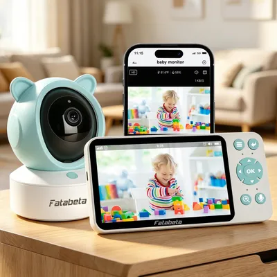 Produktbild von Babyphone Babyphone mit Kamera, 5 inch WLAN Video Babyfon, 1080P Video-Babyphone Duale Steuerung per App & Monitor, Weinen/Bewegungs/Geräuscherkennung