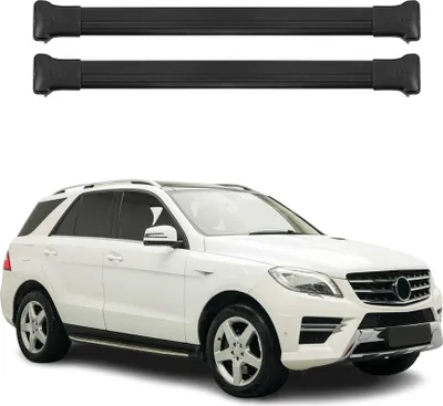 Productafbeelding van Draagbalken voor het dak, geschikt voor Mercedes-Benz ML-klasse (W166), modeljaren 2011-2015, kleur: zwart, materiaal: aluminium