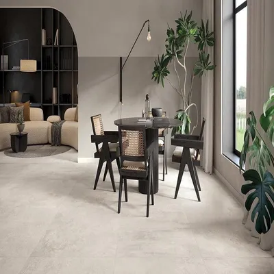 Imagen del producto de CASA39. Gres porcelánico con efecto cemento, color blanco, 60x60 cm, marca Emilceramica Fabrika