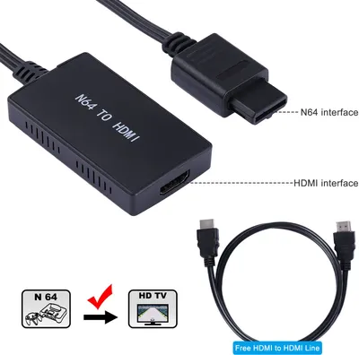 Produktbild von N64 auf zu HDMI Konverter Adapter für Nintendo 64 SNES Gamecube HDMI Kabel