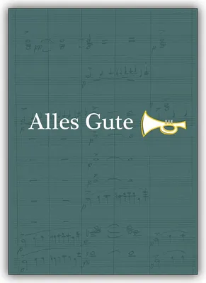 Produktbild von 5er Set Gratulationskarten zum Geburtstag mit Noten und Trompete