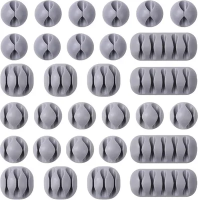 Produktbild von PolkaHome® Kabelclips Selbstklebend, Kabelhalter Silikon, Kabelmanagement Kabelklemmen für Schreibtisch, Kabelorganizer für