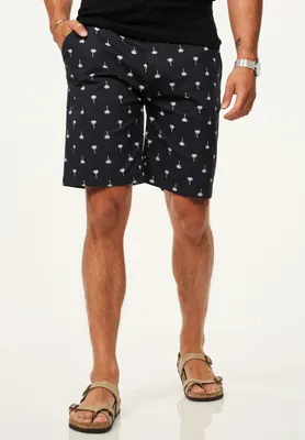 Produktbild von SOULSTAR Herren Chinoshorts für Herren mit Palmenmuster & Gürtel im Regular-Fit Kurze Hose Sommer-Shorts Bermuda mit Stretchanteil